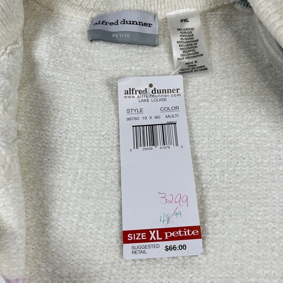 Alfred Dunner Patchwork Winter Jacket - Cream, Purple, Blue Sz XLP - Picture 11 of 11